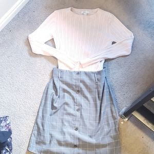 Potter's Pot grey striped skirt